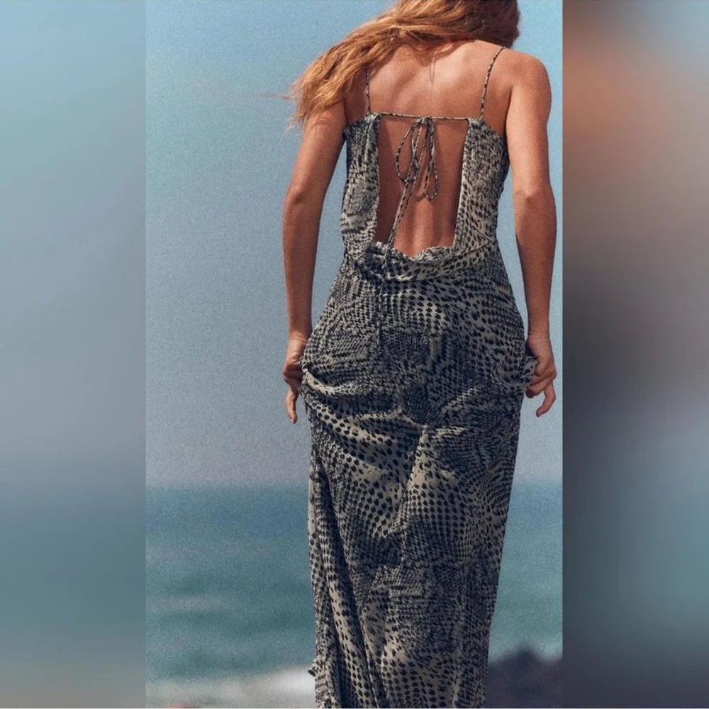 ZARA ZARA LONG ANIMAL PRINT MAXI DRESS - SIZE XS - BRAND NEW WITH TAG - Picture 6 of 8